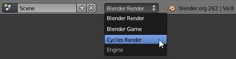 レンダリングエンジン「Cycles Render」を選択